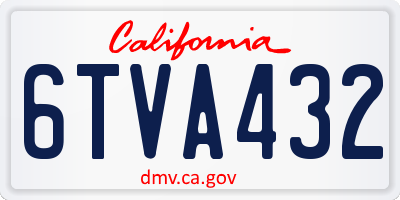 CA license plate 6TVA432