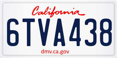 CA license plate 6TVA438