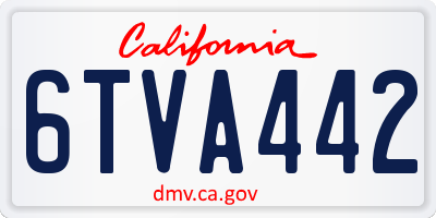 CA license plate 6TVA442