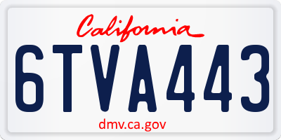 CA license plate 6TVA443