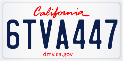 CA license plate 6TVA447