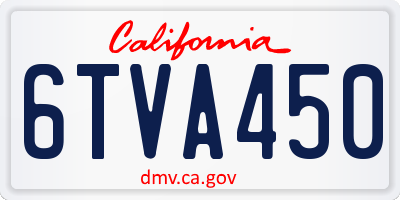 CA license plate 6TVA450