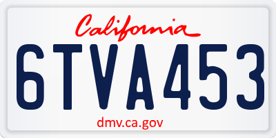 CA license plate 6TVA453