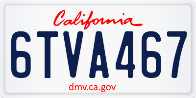 CA license plate 6TVA467