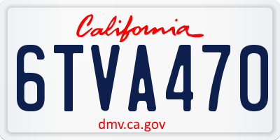 CA license plate 6TVA470