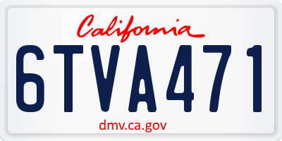 CA license plate 6TVA471