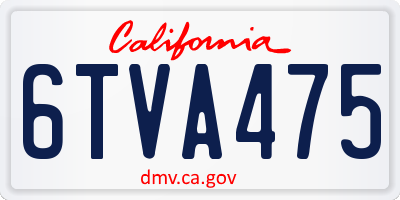 CA license plate 6TVA475