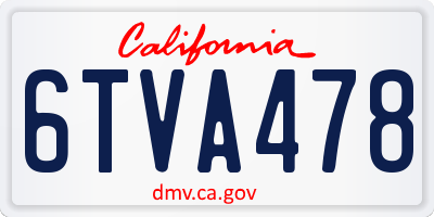 CA license plate 6TVA478