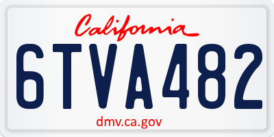CA license plate 6TVA482