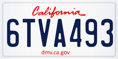 CA license plate 6TVA493
