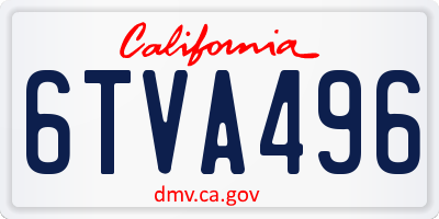CA license plate 6TVA496