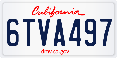 CA license plate 6TVA497