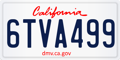 CA license plate 6TVA499