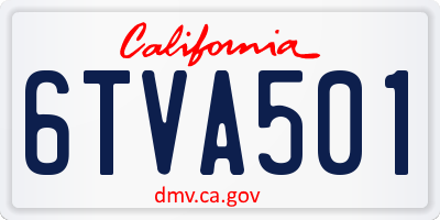 CA license plate 6TVA501