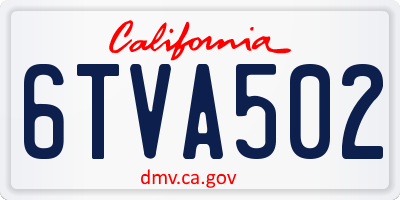 CA license plate 6TVA502