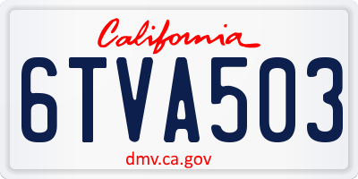 CA license plate 6TVA503