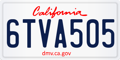 CA license plate 6TVA505