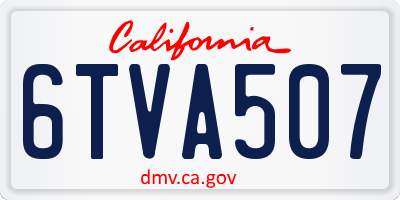 CA license plate 6TVA507