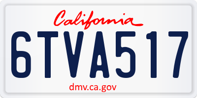 CA license plate 6TVA517