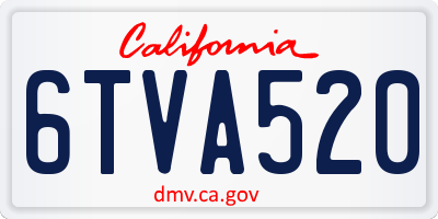 CA license plate 6TVA520