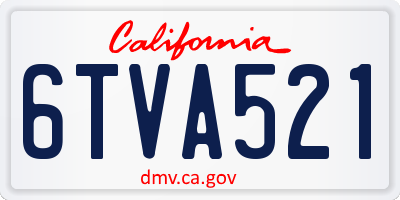 CA license plate 6TVA521