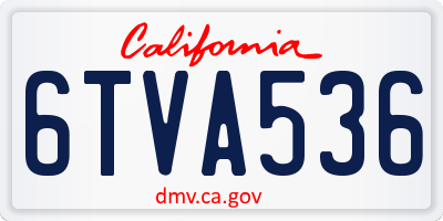 CA license plate 6TVA536