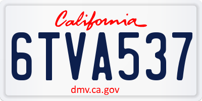 CA license plate 6TVA537
