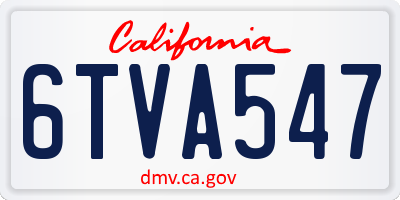 CA license plate 6TVA547