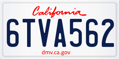 CA license plate 6TVA562