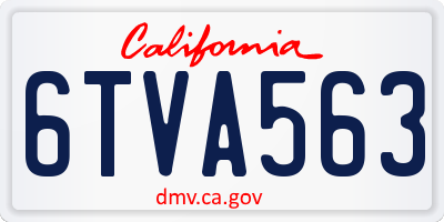 CA license plate 6TVA563