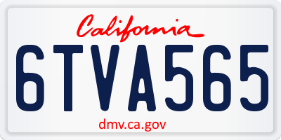 CA license plate 6TVA565