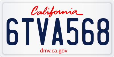 CA license plate 6TVA568