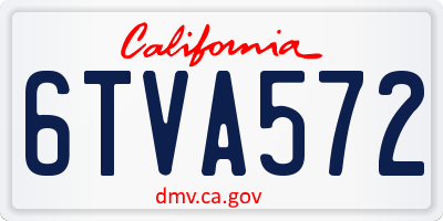 CA license plate 6TVA572