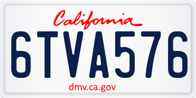 CA license plate 6TVA576