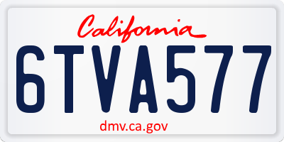 CA license plate 6TVA577