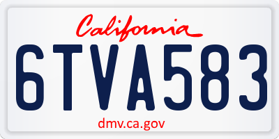 CA license plate 6TVA583