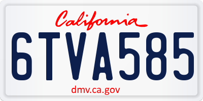 CA license plate 6TVA585