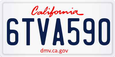 CA license plate 6TVA590