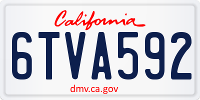 CA license plate 6TVA592