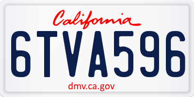 CA license plate 6TVA596