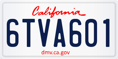 CA license plate 6TVA601