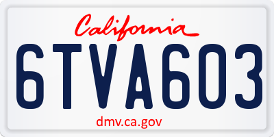 CA license plate 6TVA603