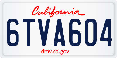 CA license plate 6TVA604