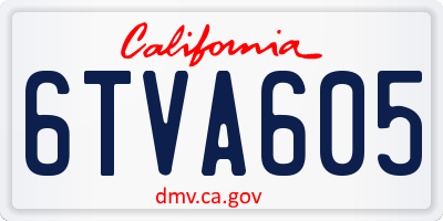 CA license plate 6TVA605