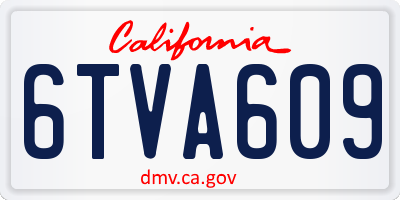 CA license plate 6TVA609