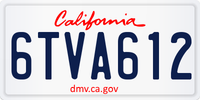 CA license plate 6TVA612