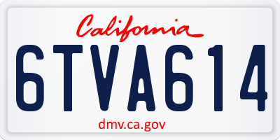CA license plate 6TVA614