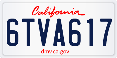 CA license plate 6TVA617