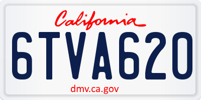 CA license plate 6TVA620