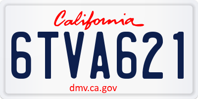 CA license plate 6TVA621